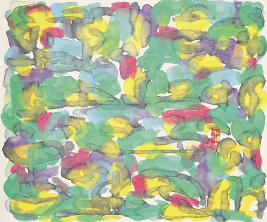 城郊夜色 纸本丙烯 34cm×41cm 2018