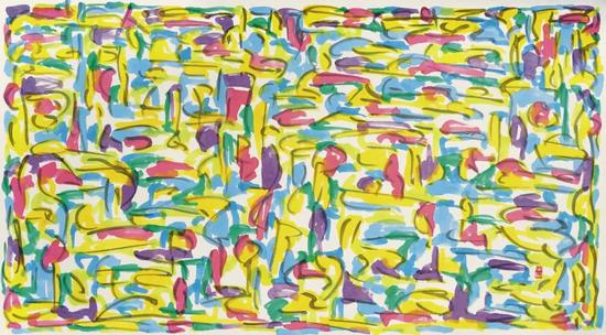 春日东湖 纸本丙烯 65cm×116cm 2018